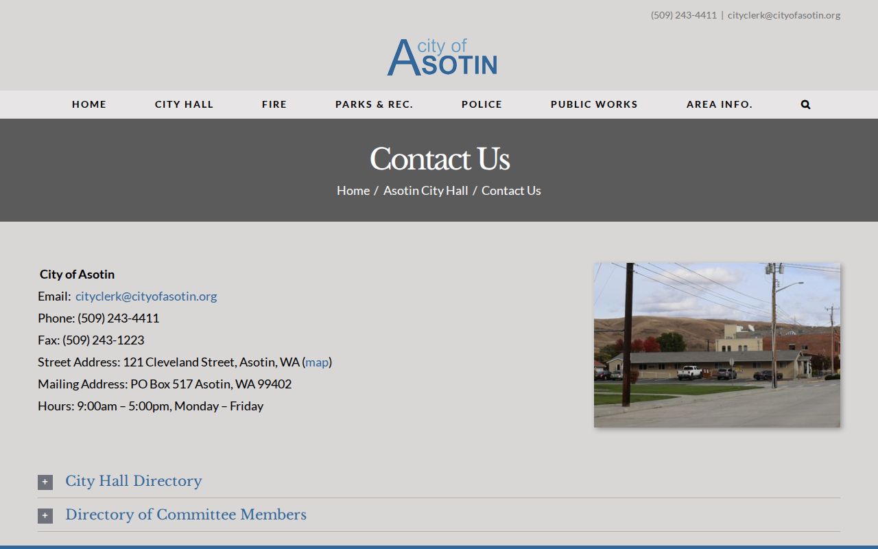 Asotin City Hall municipal court contact setting