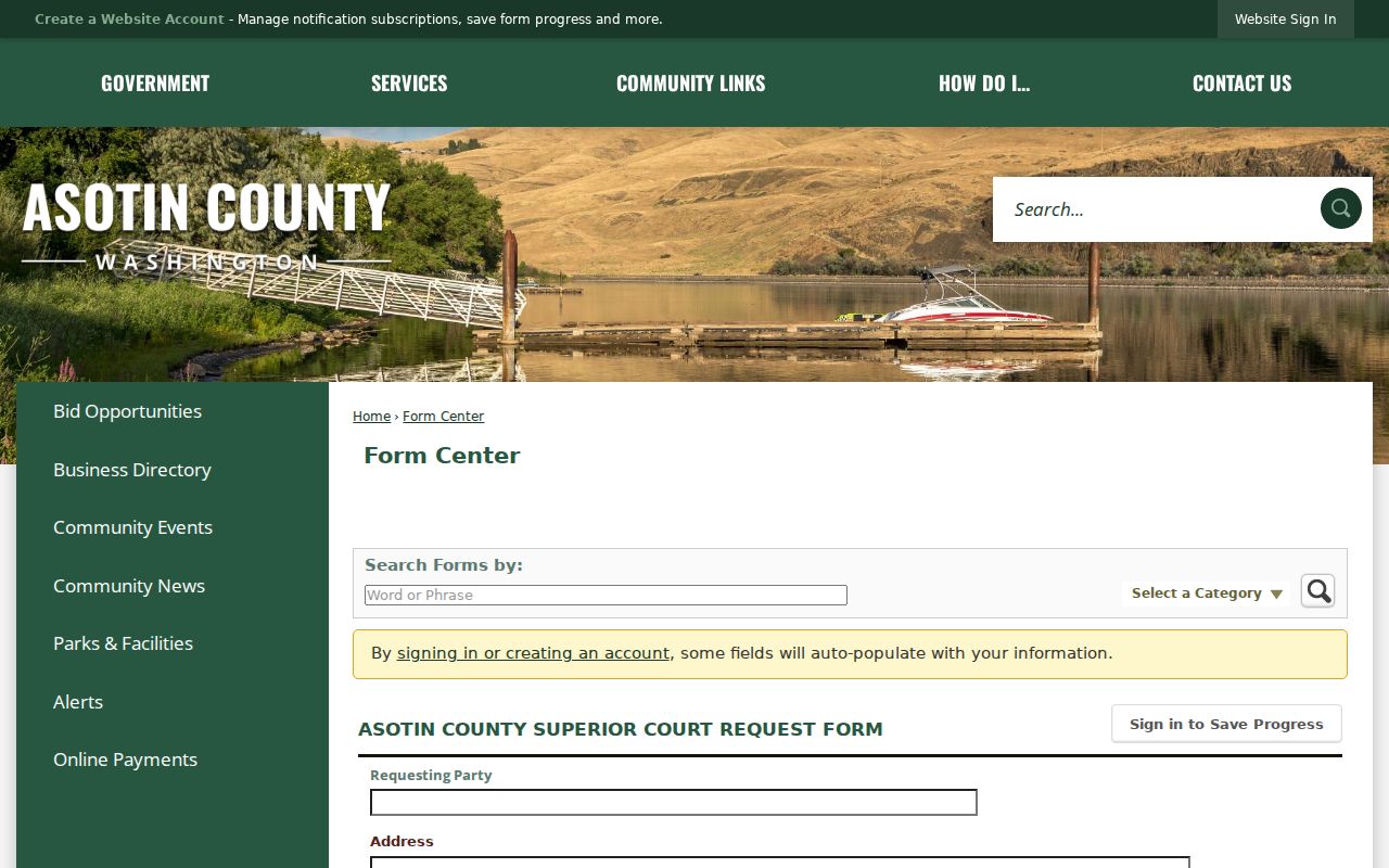 Asotin County court docket live document and hearing audio request form